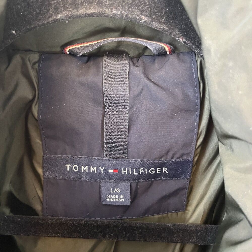 Tommy Hilfiger Men's Nylon Deerfield Zip Up Jacket Green Built in Hood Sz Large - Picture 8 of 14